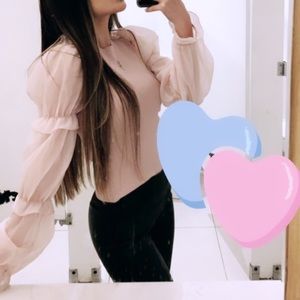Zara Top with puff sleeve